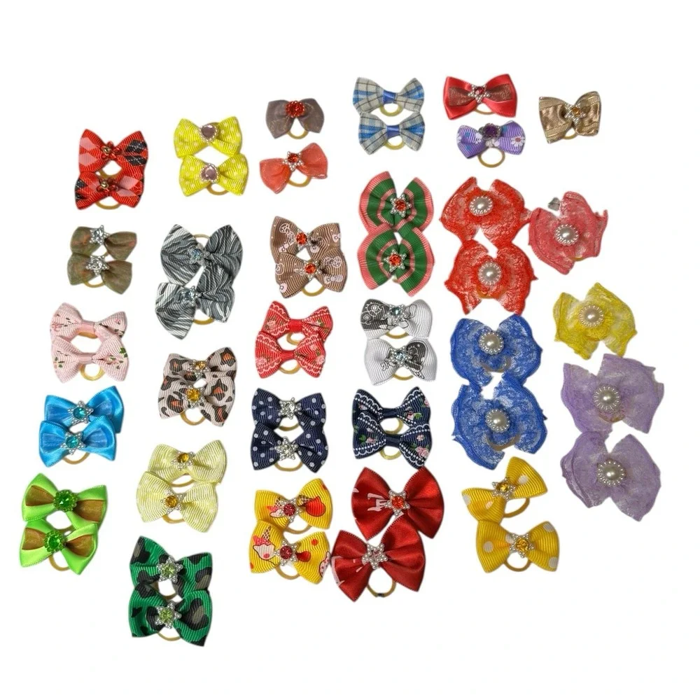 54‎ Small  Fancy Dog Pet Child Baby Grooming Bows Color Variety C14Q